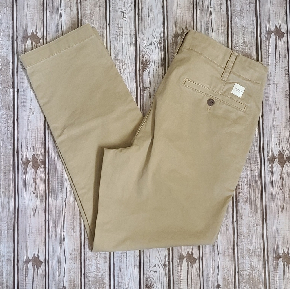 Men's American Eagle 32x28 Tan Slim Straight Flex Pants